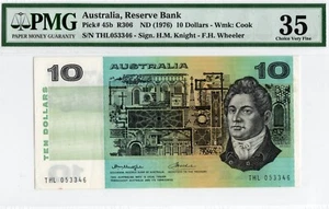 1976 AUSTRALIA 10 DOLLARS RESERVE BANK WMK COOK PICK 45b PMG 35 - Picture 1 of 4