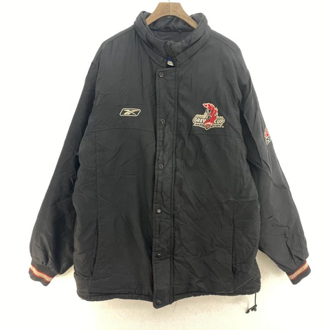 Reebok 92nd Grey Cup CFL 2004 Ottawa Black Insulated Jacket Size M Full Zip Up Cover