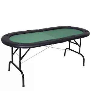 8 Spieler Texas Holdem Faltbarer Pokertisch - Grün - Farbe: Grün - Bild 1 von 5