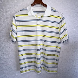 Nike Golf Tour Performance Men's Dri Fit Size XL Blue / Yellow Stripe Polo - Picture 1 of 8
