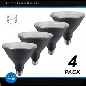 4 x LED PAR38 Floodlight Globes Bulbs Lamps 15W 240V E27 Cool White 4000K 1450Lm - Picture 1 of 4