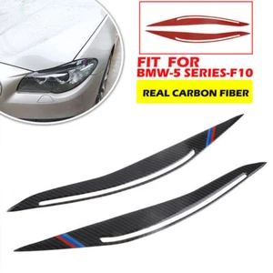 Lámpara antiniebla negra de fibra de carbono real borde para cejas para BMW Serie 5 F10 - Imagen 1 de 5