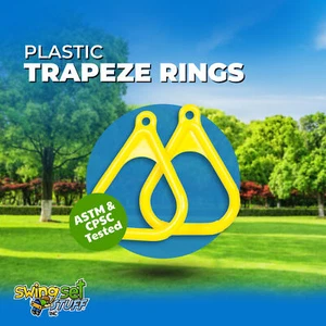 SET ALTALENA ROBA PLASTICA ANELLI TRAPEZIO GIALLO (COPPIA) accessorio parco giochi 0005 - Foto 1 di 8