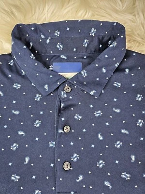 Jack Nicklaus StayDri  Polo Shirt SZ(XL) Mens Casual Short Sleeve Paisley  - Image 1 of 4
