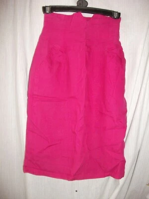 Paul Costelloe Pink Straight Lined Irish Linen Skirt Size 10 - Image 1 of 2