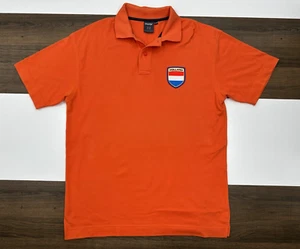 Dunlop Mens XL Orange Holland Patch Short Sleeve Polo Shirt Netherlands Europe - Picture 1 of 8
