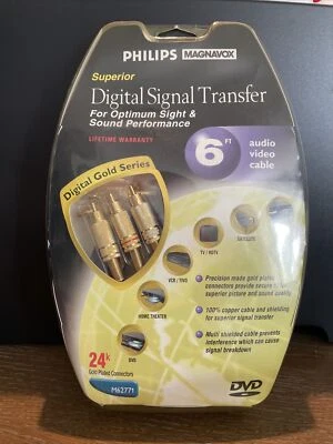 NUEVO Philips M62771, oro 24K, audio estéreo + cables de video compuestos Foto 1 de 4