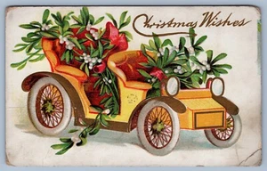 Postcard Decorated Car Merry Christmas vintage - Picture 1 of 2