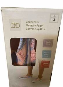 Girls Memory Foam Blue Pink~ White Lace up Canvas Shoes by Lily and Dan Size 3 - Picture 1 of 6