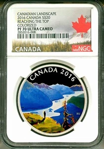 2016 Canada S$20 Canadian Landscape Reaching The Top Colorized NGC PF70 UC OGP - Picture 1 of 5