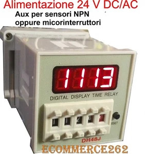 Conta pezzi conta colpi Contatore contapezzi 24 V. AC/DC contaimpulsi - Foto 1 di 6