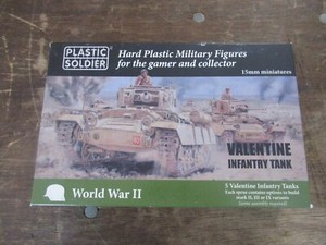 Plastic Soldier #WW2V15034 WWII British Valentine Infantry Tanks (5) 15mm MIB