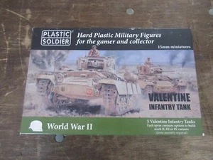 Tanques de infantería británicos San Valentín (5) 15 mm sin usar y en caja Soldado de plástico #2V15034 Segunda Guerra Mundial - Imagen 1 de 3