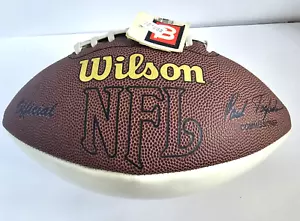 Wilson Offical 3 White Panel Autograph Ball Full Size Official NFL Football VTG - Picture 1 of 13