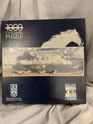 FX Schmid "Galloping" Panorama 1000 Piece Jigzaw Puzzle #91204- 3 Feet - Image 1 of 4