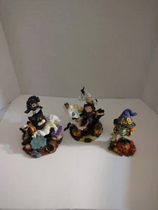 Lot Of 3 Halloween Decor Figures On Springs Cat Witch Ghost Pumpkin E5 - Picture 1 of 21