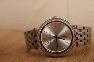 Michael Kors Darci Watch Women Silver Tone Pave Bezel MK-3190 New Battery 7" - Picture 1 of 6
