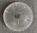 Heavy Vintage Round Clear Glass Etched, Diamond Pattern Designed Lamp Shade