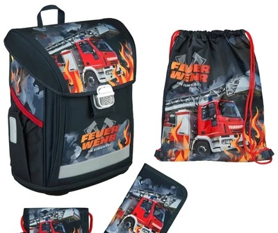 UNDERCOVER GMBH Undercover Schulrucksack Schulmappe Feuerwehr Curve 4 Teilig Neu OVP