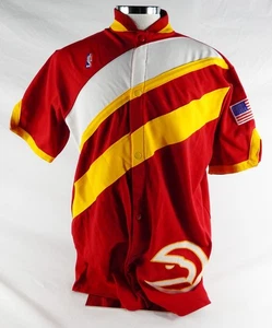 Chaqueta de calentamiento roja usada en juegos 1988-89 Atlanta Hawks #40 Pacman 44 216 - Imagen 1 de 9