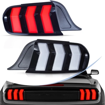 Pair VLAND Clear FULL LED Tail Lights For Ford Mustang 2015-2020 w/Sequential - Image 1 of 4