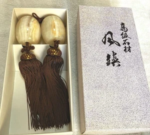 Japanese Scroll Weight Pair High Grade Stone Material Fuchin Traditional Decor - Picture 1 of 4