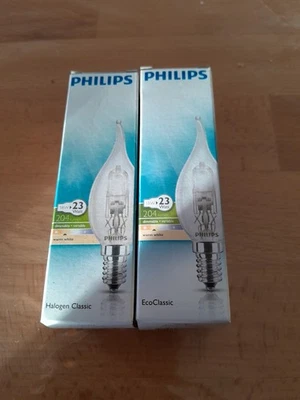 2x Philips Glühbirne Windstoßkerze 18W = 23W E14 klar 204lm warmweiß Dimmbar - Bild 1 von 4