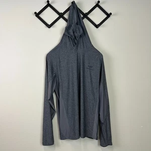 Bassdash Fishing Mens XL Hooded Shirt gray long sleeved Vented - Picture 1 of 4