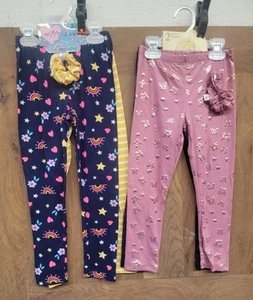 Girls Leggings 5-6 4 Pair New - Picture 1 of 4