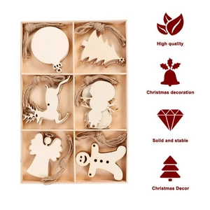  30 rebanadas de madera de Navidad con forma de astillas adornos colgantes decoraciones - Imagen 1 de 12
