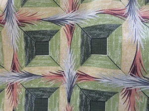 Toller MCM 3D Vintage 50er Rindenstoff Jägergrün & Mauve Rosa Meterware - Bild 1 von 20