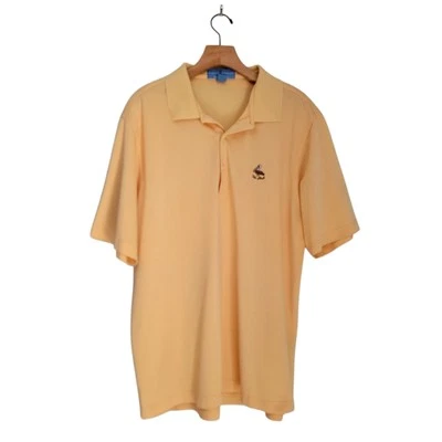 Fairway & Greene Polo Shirt The Pelican Club  Golf Yellow Mens Large Ribbed EUC  - Image 1 of 4