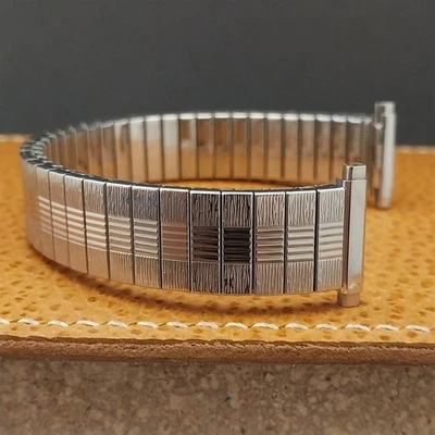 Vintage Bulova Stainless Steel Long Expansion 17mm 18mm 19mm 1970s Watch Band - Image 1 of 4