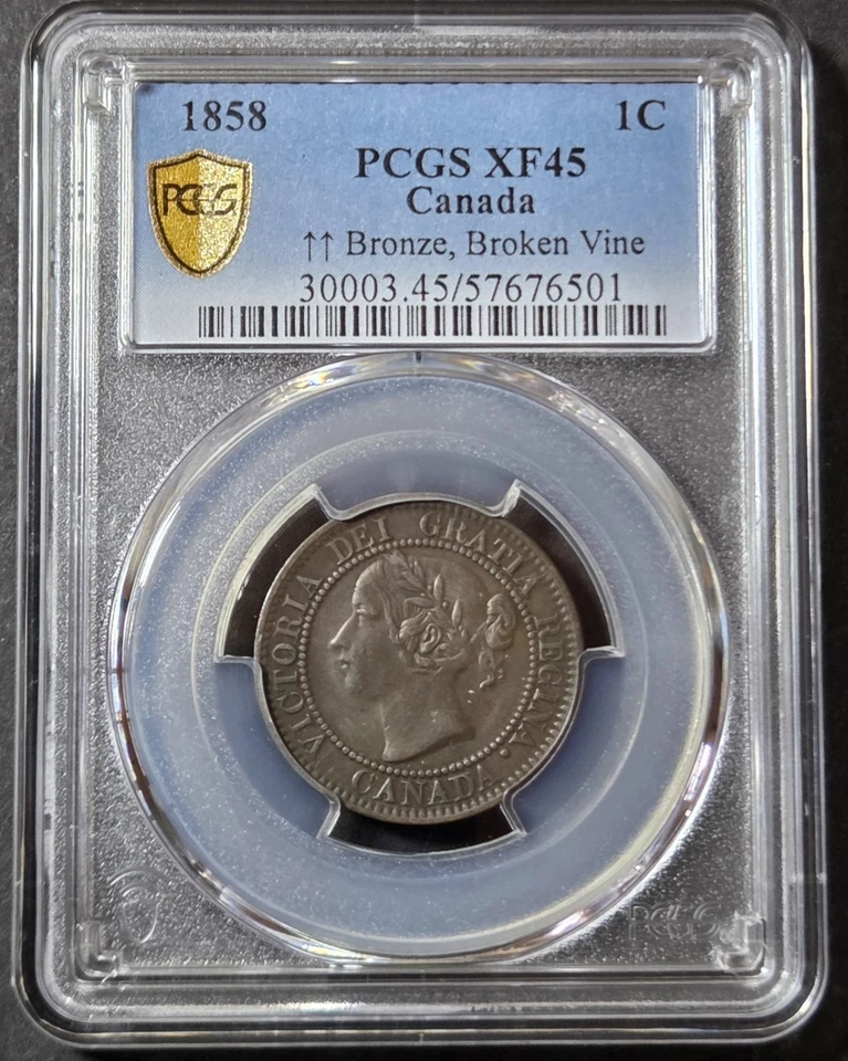 Canada 1858 Large Cent, PCGS XF45 - Image 1 of 4
