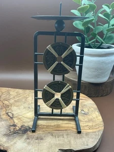 Candelabro de metal para monedas de buena suerte asiáticas 6" - Imagen 1 de 5