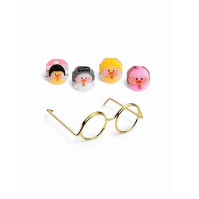 3 pcs Miniature Gold Wire Glasses Dolls House Toy Prop Craft Accessory - Image 1 of 3
