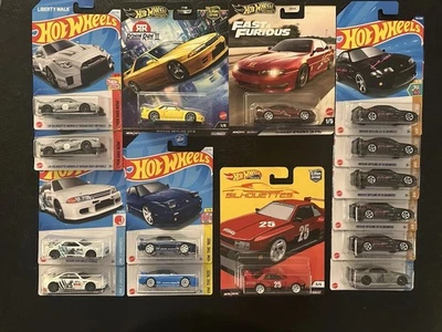 Hot Wheels Nissan Lot Of 15 Cars. STH 180SX. Skyline Silhouette. GT-R. 240SX. - Image 1 of 4