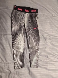 Nike Dri Fit Geometric Leggings Girl's Size S Pull On - Picture 1 of 6