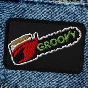 Evil Dead Groovy Chainsaw Embroidered Patch | Iron-on - Picture 1 of 3