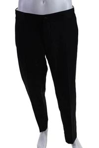 Canali Mens Wool Buttoned Flat Front Tapered Dress Pants Black Size EUR 36 - Picture 1 of 7