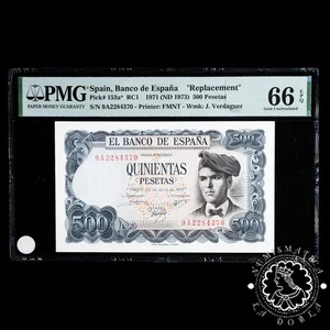 1971 - 500 PESETAS - Verdaguer - Pick 153a Serie 9A - PMG 66 EPQ - Picture 1 of 2