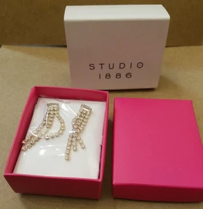 Rosegold & Pave Chandelier Earrings Studio 1886 Avon - Picture 1 of 8