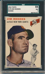 1954 Topps Jim Rhodes (Rookie Card) (#170) SGC7 SGC - Picture 1 of 2