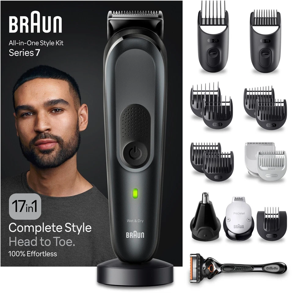 Braun MGK7491 Series 7 All-in-One Style Kit Haarschneider - Schwarz - NEU & OVP - Bild 1 von 1