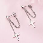 925 Sterling Silver Cross Chain Drop Stud Earrings Women Girls Jewellery Gift Uk