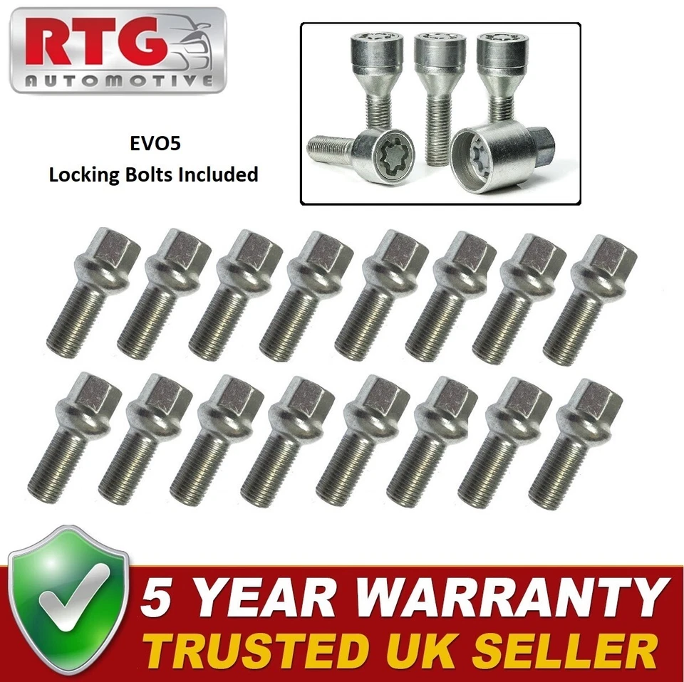 16 pernos + 4 pernos de bloqueo EVO5 para Bentley Mulsanne 2010 encendido (ruedas de aleación) Foto 1 de 1