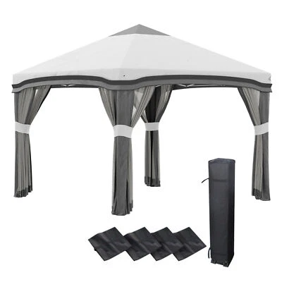 10x10 ft EZ Pop Up Canopy Tents for Parties with Sidewalls Weights Sand Bags - Image 1 of 4