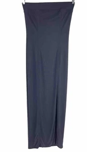 90s Y2K Tube Top Maxi Dress Black Stretch Goth Grunge Vintage Festival Medium - Picture 1 of 9