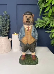Dapper Mr Bear Figurine | Gentleman Animal Gift Ornament Collectible - Foto 1 di 7