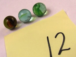 Menge 3 Vintage Murmeln 5/8" klar blau Wirbel braun B131 - Bild 1 von 11